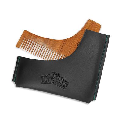 Man Arden Neem Wooden L Shaped Beard Comb with Rich Leather Pouch 1's - Beard Comb