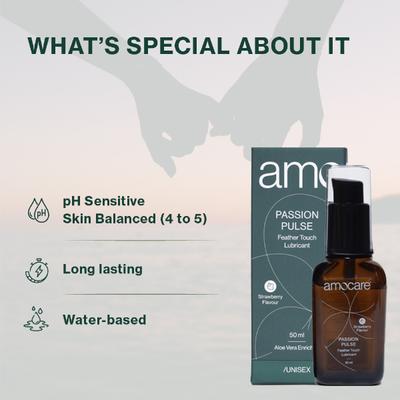 Amocare Passion Pulse Lubricant Gel - Strawberry Flavour 50 ml - Flavoured Lubes