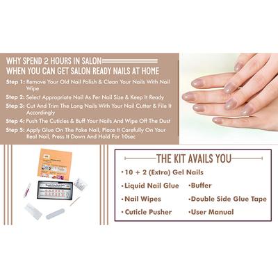 Nails On Board Handmade Press On Gel Nails- Chocolate Nude Medium 50 gm - Nail Care