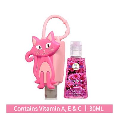 Bloomsberry Sanitizer Combo Pack (Pink Cat Holder + Crispy Air) 30 ml - Hand Sanitizer