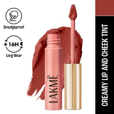 Lakme Double Duty Lip & Cheek Mousse Matte Lipstick & Soft Blush, Brick Bloom, 9gm - Lipsticks