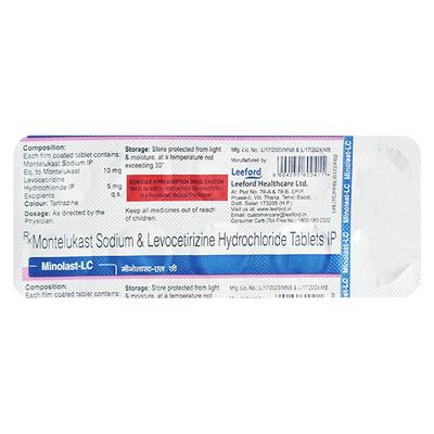 Minolast LC 10/5mg Tablet 10'S - Allergies-Ant