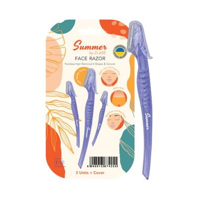 Summer By Zlade Face & Eyebrow Razor For Women Painless Shaving with Protective Caps 3's - Shaving & Hair Removal
