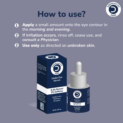 Dermistry Pure 0.6% Retinol 5% Caffeine Under Eye Serum 30 ml - Under Eye Creams & Serums