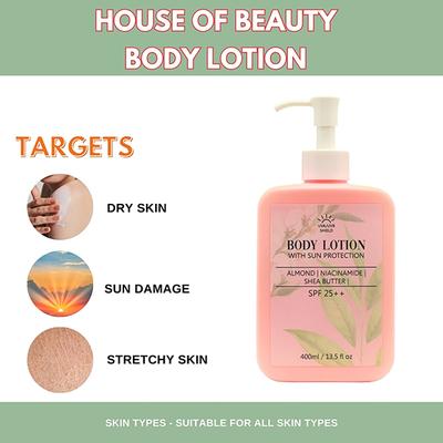 House of Beauty Deep Moisture Body Lotion with Sunscreen SPF 25+ with Niacin & Shea Butter 400ml - Body Sunscreen