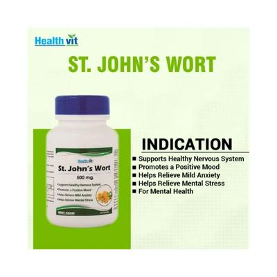 Healthvit St. John's Wort 500mg- Capsules 60's - Digestive Health