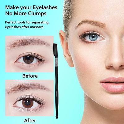 Majestique Steel Eyebrow Eyelash Comb Extension Brush Cosmetic Makeup Tool Makeup Eyelash Comb 1's - Eye Brush