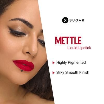 SUGAR Cosmetics Mettle Liquid Lipstick - 04 Sirius (Cherry Red) 7 gm - Liquid Lipsticks