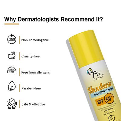 Fixderma Shadow SPF 50+ Invisible Spray (Can) 50 ml - Body Sunscreen