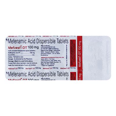 MEFZEST DT 100 Dispersible Tablet 10's - Muscle Spasm-Ant