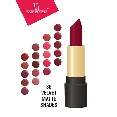 Half N Half Velvet Matte Love Texture Lipstick My Colour, 07 Ruby Woo 3.8gm - Lipsticks