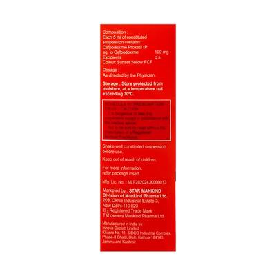 GUDCEF 100 LEMON & ORANGE FLAVOUR Dry Syrup 30ml - Bacterial Infections-Cep