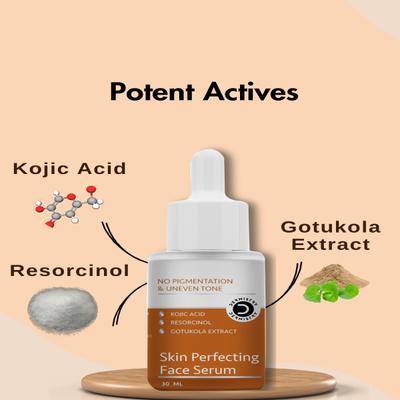 Dermistry No Pigmentation & Dark Spots Kojic Acid Skin Perfecting Face Wash 100 ml + No Pigmentation Kojic Acid Skin Perfecting Face Serum 30 ml - Face Serum