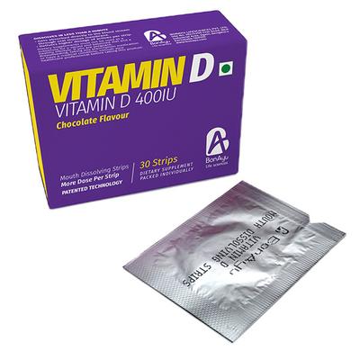 BonAyu Vitamin D 400 IU Mouth Dissolving Strips - Chocolate 30's - Multi-Vitamins