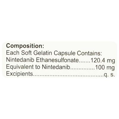 NINDEV 100mg Soft Gelatin Capsule 10's - Idiopathic Pulmonary Fibrosis