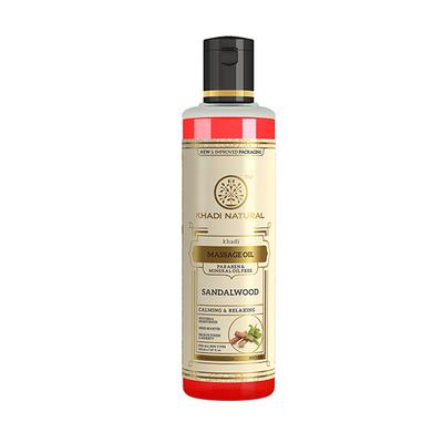 KHADI NATURAL SANDALWOOD MASSAGE OIL PARABEN MINERAL OIL FREE 210 ml - Massage Oils
