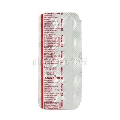 Atorec 40mg Tablet 10'S - High Cholesterol-Dys