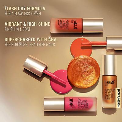 Lakme 9To5 Powerplay Insta-Manicure Nail Enamel Golden Hour 6 ml - Nail Polish