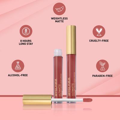 MyGlamm Ultimatte Long Stay Matte Liquid Lipstick-Nude Bombshell 2.5 ml - Lipsticks