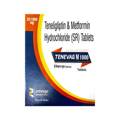 TENEVAG M 1000 Tablet 10's - Diabetes-Ant