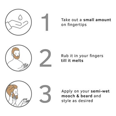 Ustraa Mooch & Beard Wax - Strong Hold 50 gm - Beard Wax