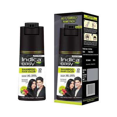 Indica DIY Shampoo Hair Color Natural Black 1 Pet 80 ml - Shampoos