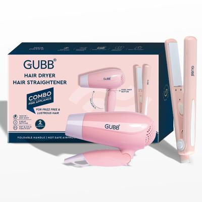 GUBB Hair Dryer & Hair Straightener Combo for Frizz Free & Lustrous Hair - Pink 1's - Multi-Stylers