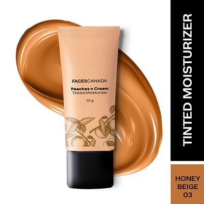 Faces Canada Peaches N Cream Tinted Moisturizer - Honey Beige 03, Non Oily Lightly Tinted Bb Cream 35 g - Bb & Cc Creams
