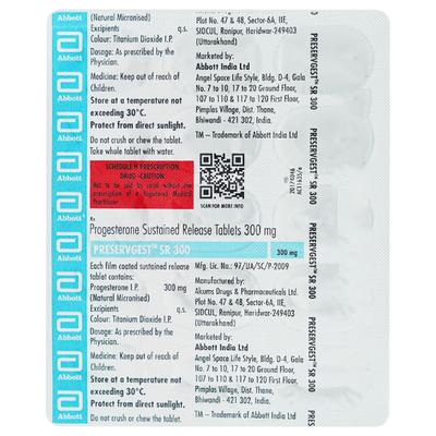 PRESERVGEST SR 300 Tablet 15's - Hormonal Therapy-Oes
