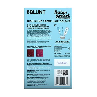 BBlunt Salon Secret High Shine creme Hair Colour 6.62 Cherry Red (50gm+50ml+8ml) 1's - Crème