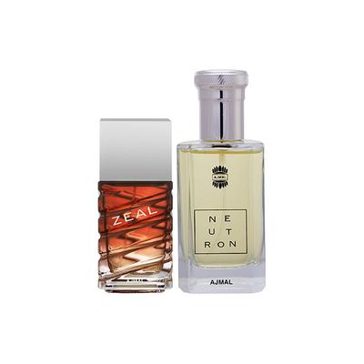 Ajmal Zeal EDP Aquatic Woody Perfume And Neutron EDP Citrus Fruity Perfume 200 ml - Men Perfumes (Edt/Edp)