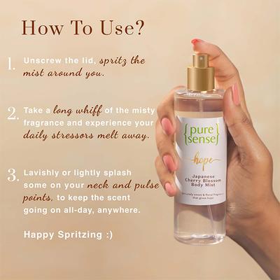 PureSense Hope Japenese Cherry Blossom Body Mist 150 ml - Body Mist/Spray