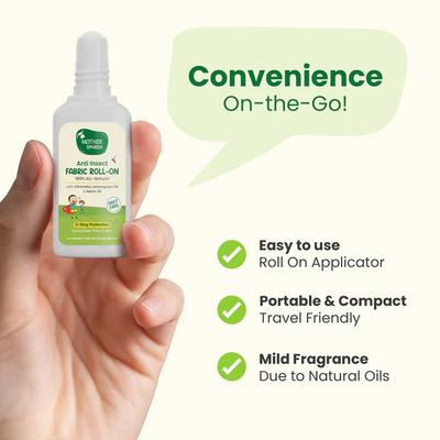 Mother Sparsh Anti Insect Fabric Roll-On 12 ml - Mosquito Repellent