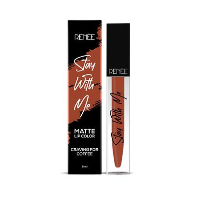 Renee Stay With Me Matte Lip Color Craving For Coffee 5 ml - Liquid Lipsticks