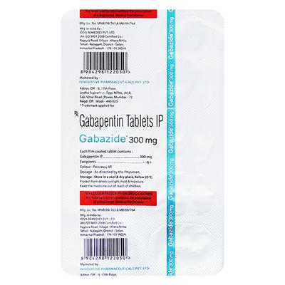 GABAZIDE 300mg Tablet 10's - Neuropathic Pain-Dru