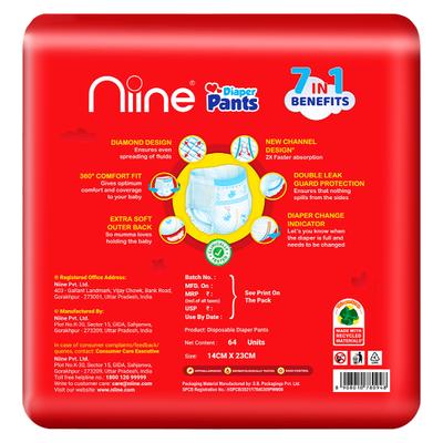 NIINE Ultra Fast Absorption Diaper Pants L (9-14kg) 64's - Sanitary Napkins