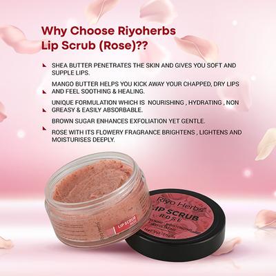 Riyo Herbs Rose Lip Scrub - Rose 25 gm - Lip Scrubs