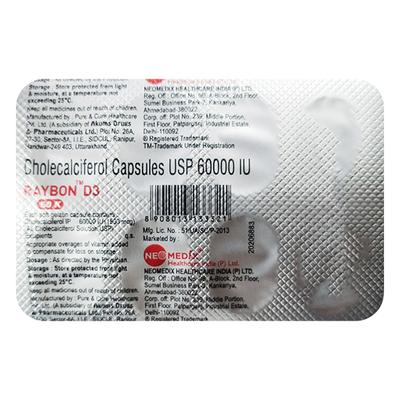 RAYBON D3 Capsule 8's - Supplements-Vit