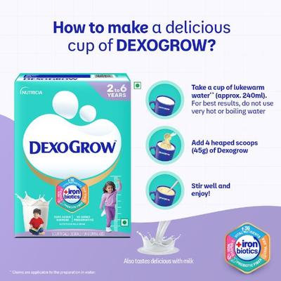 Nutricia DexoGrow Nutritious Milk Drink Powder with Zero Added Sucrose ( 2-6 year) (Refill Pack) 400 g - Nutrition Supplements
