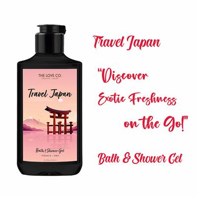 The Love Co. Travel Japan Body Wash - Body Wash For Women - Hydrating - Moisturizing Body Care - 100% Vegan - Paraben Free 250 ml - Shower Gels & Body Wash