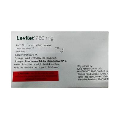 LEVILET 750mg Tablet 10's - Epilepsy/Convulsion-Ant