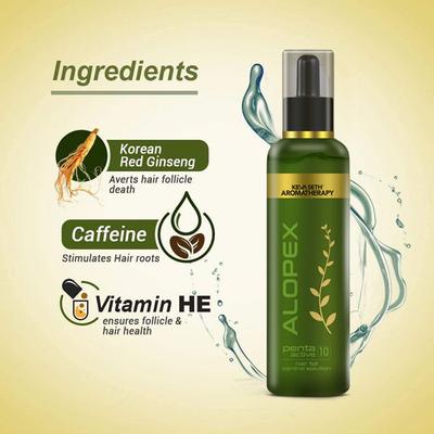 Keya Seth Aromatherapy Alopex Penta Active 10 Hair Fall Control Solution 120ml - Hair Lotions & Tonics