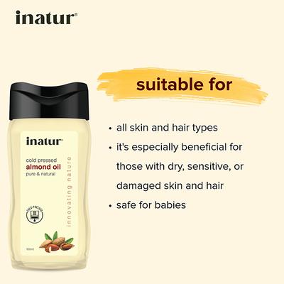 Inatur Pure & Cold Pressed Oil - Almond 100 ml - Massage Oils