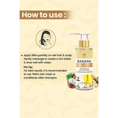 Tnw The Natural Wash Banana Shampoo Frizzy Hair Hydrates & Nourishes the scalp 200 ml - Shampoos