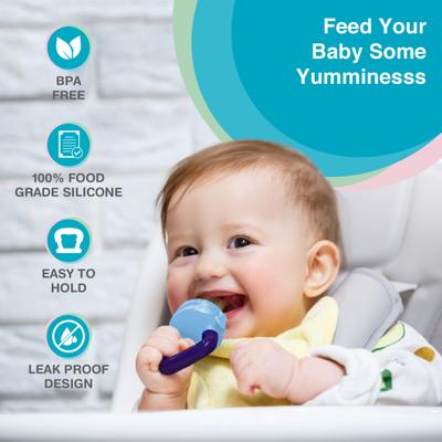 Vega Baby & Mom Silicone Fresh Fruit Feeder Nibbler - Blue 1's - Feeding & Nursing