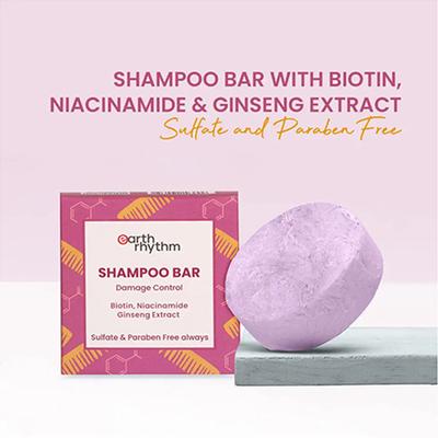 Earth Rhythm Shampoo Bar With Biotin, Niacinamide & Ginseng Extract Cardboard Box 80 gm - Shampoos