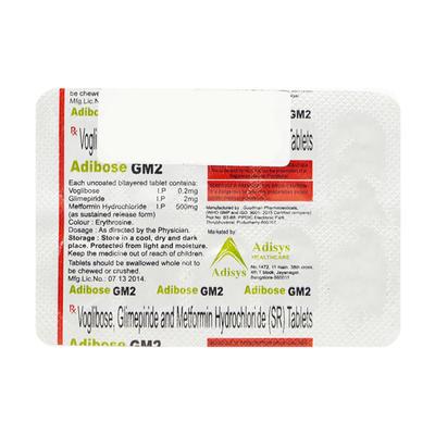 ADIBOSE GM 2mg Tablet 10's - Diabetes-Ant