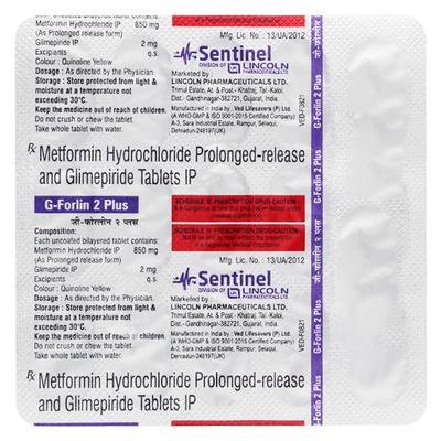 G FORLIN PLUS 2 Tablet 15's - Diabetes-Ant