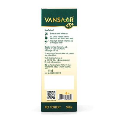 Vansaar 45+ Pro Metabolism Booster Apple Cider Vinegar with Natural Pectin Juice 500 ml - Ayurvedic Juices