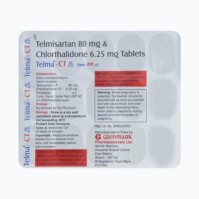 Telma CT 80/6.25mg Tablet 15'S - Hypertension-Ang